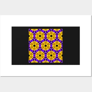 Royal Purple Violet Primrose With Gold Pattern 7 Posters and Art